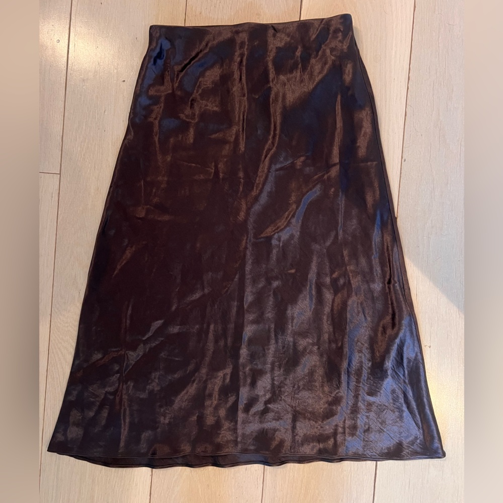 Aritzia Babaton Brown Midi A-line Skirt Size 2
